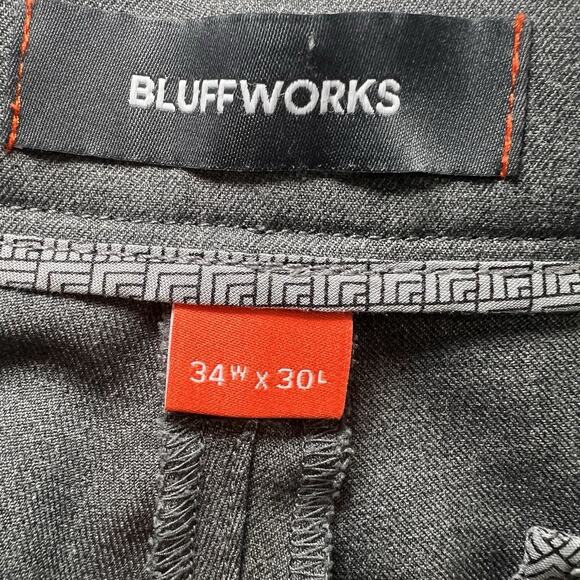 Bluffworks Gramercy Pants Men’s Size 34x30 Gray Regular Fit Flat Front Straight - Picture 10 of 15